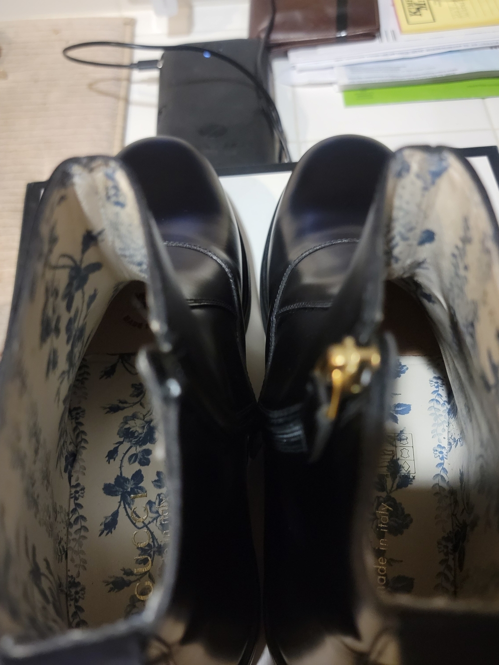 Gucci Black Calf  Leather Nero Zip Up Boots - Picture 7 of 9